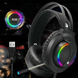    Gaming Headset RGB Surround Sound Mic 7.1 USB Headphones W/Cable For PS4 Laptop